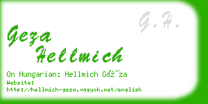 geza hellmich business card